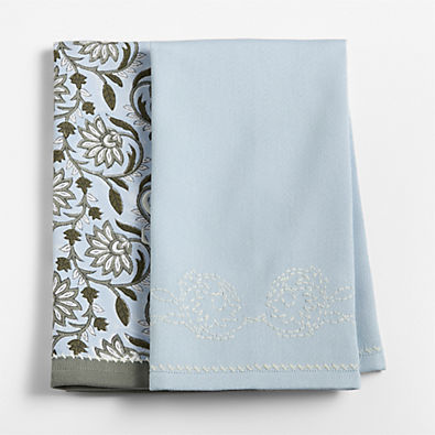 View Organic Cotton Vine Print Hand Towels, Set of 2 details