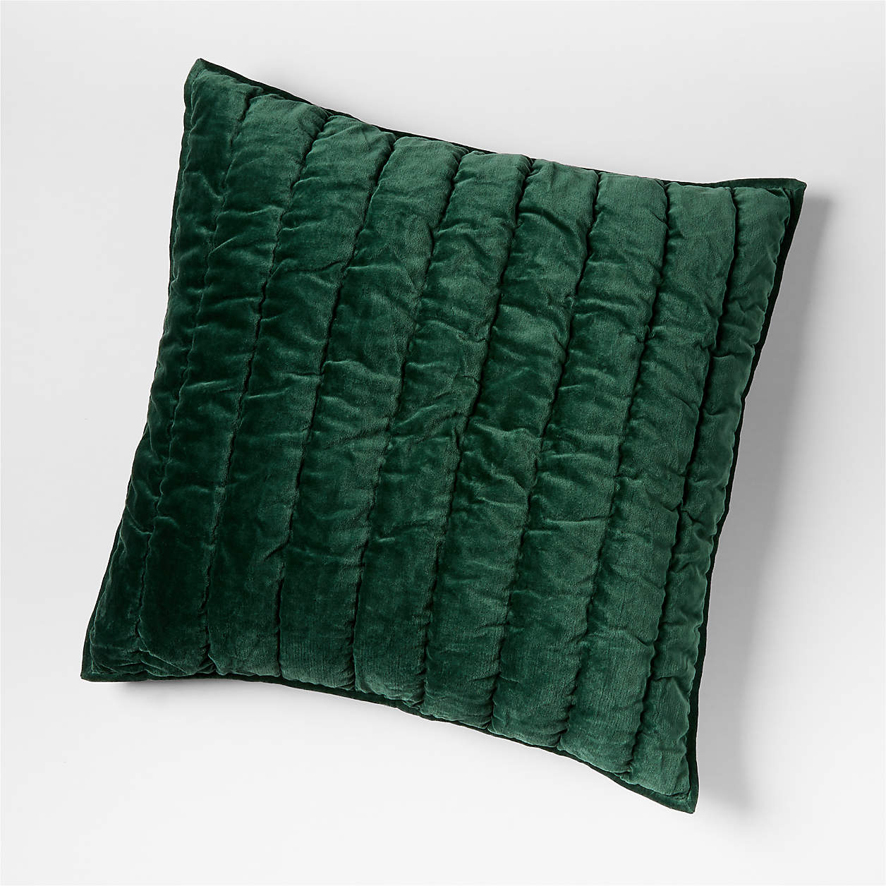 Organic Cotton Velvet Spruce Green Quilts and Pillow Shams Crate & Barrel