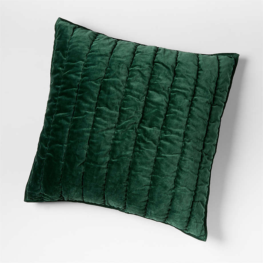Organic Cotton Velvet Spruce Green Quilts and Pillow Shams Crate & Barrel