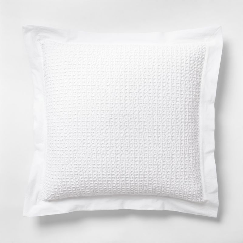 Organic Cotton Waffle Crisp White Euro Bed Pillow Sham - image 0 of 10