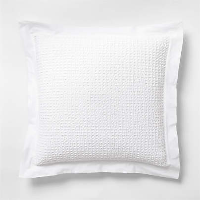 Organic Cotton Waffle Crisp White Euro Bed Pillow Sham