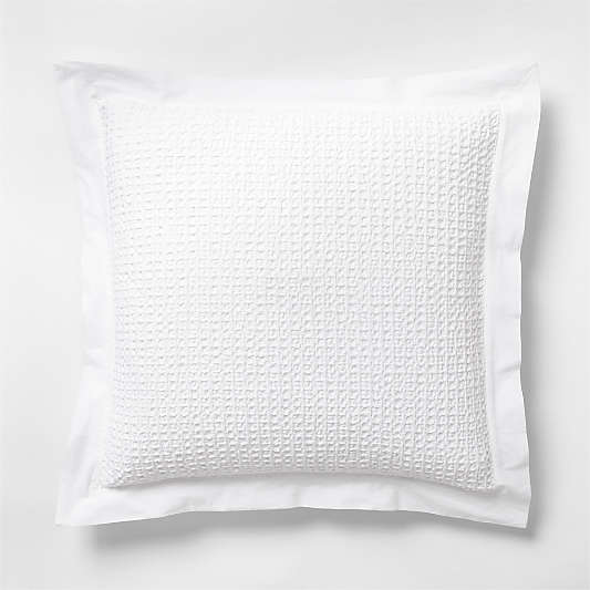 Organic Cotton Waffle Crisp White Euro Bed Pillow Sham