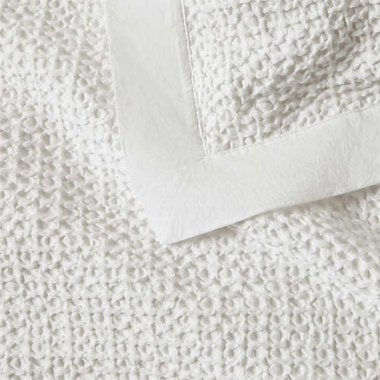 Organic Cotton Waffle Crisp White Duvet Cover