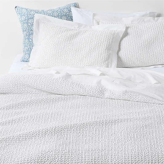 Organic Cotton Waffle Crisp White Duvet Cover