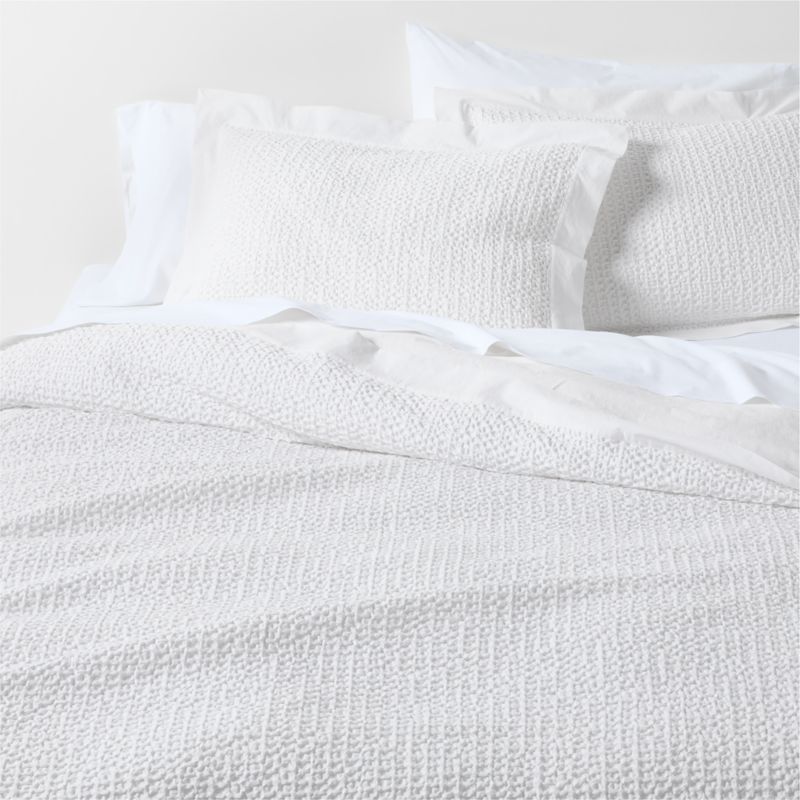 Organic Cotton Waffle Crisp White King Bed Pillow Sham - image 6 of 10