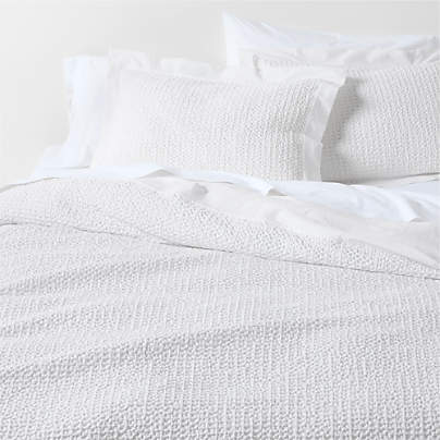 Organic Cotton Waffle Crisp White King Duvet Cover