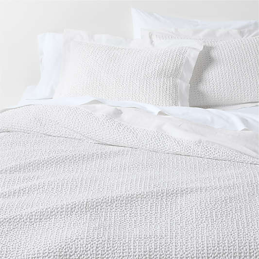 Organic Cotton Waffle Crisp White Duvet Cover