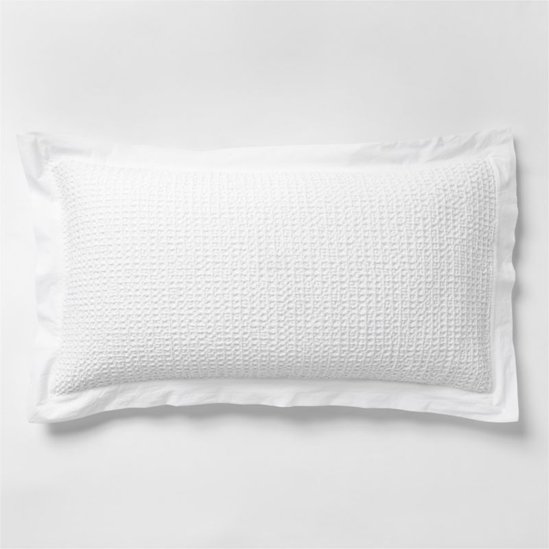 Organic Cotton Waffle Crisp White King Bed Pillow Sham - image 0 of 10