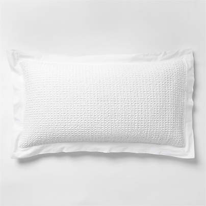 Organic Cotton Waffle Crisp White King Bed Pillow Sham