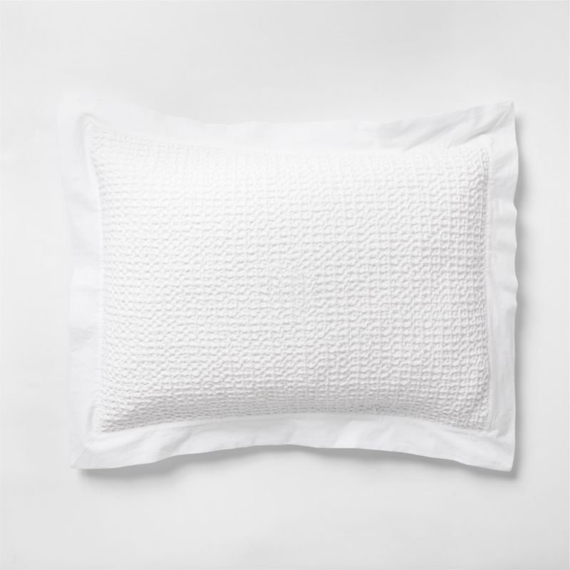 Organic Cotton Waffle Crisp White King Bed Pillow Sham - image 2 of 10