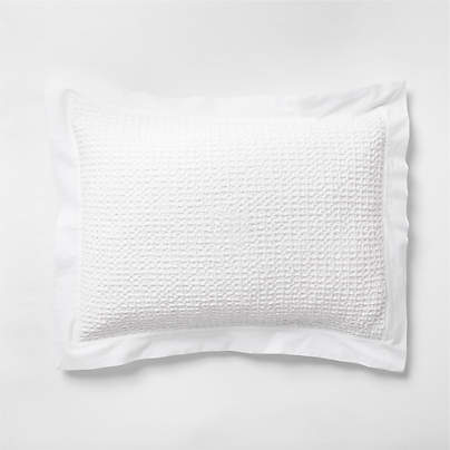 Organic Cotton Waffle Crisp White Standard Bed Pillow Sham