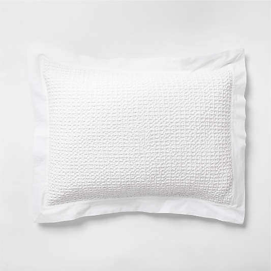 Organic Cotton Waffle Crisp White Bed Pillow Sham