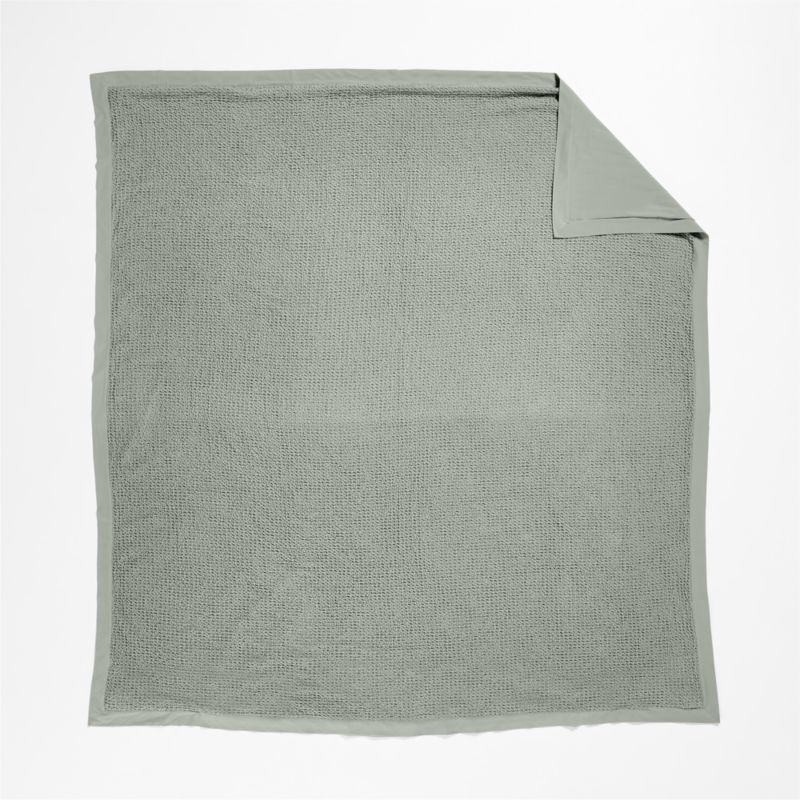 Organic Cotton Waffle Sage Shadow Green King Duvet Cover - image 6 of 7