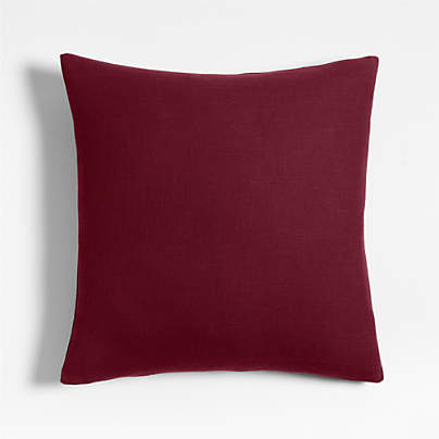 Organic Cotton Monogrammable 20"x20" Cider Burgundy Throw Pillow Cover