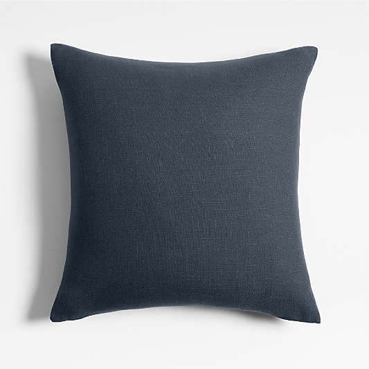 Organic Cotton Monogrammable 20"x20" Deep Indigo Throw Pillow Cover