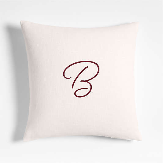 Organic Cotton Monogrammable 20"x20" Pampas Ivory Throw Pillow Cover