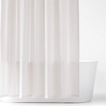 Organic Stripe Stitch Candlewick Shower Curtain