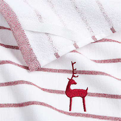 Winter Reindeer Green Organic Cotton Dish Towels, Set of 2 + Reviews