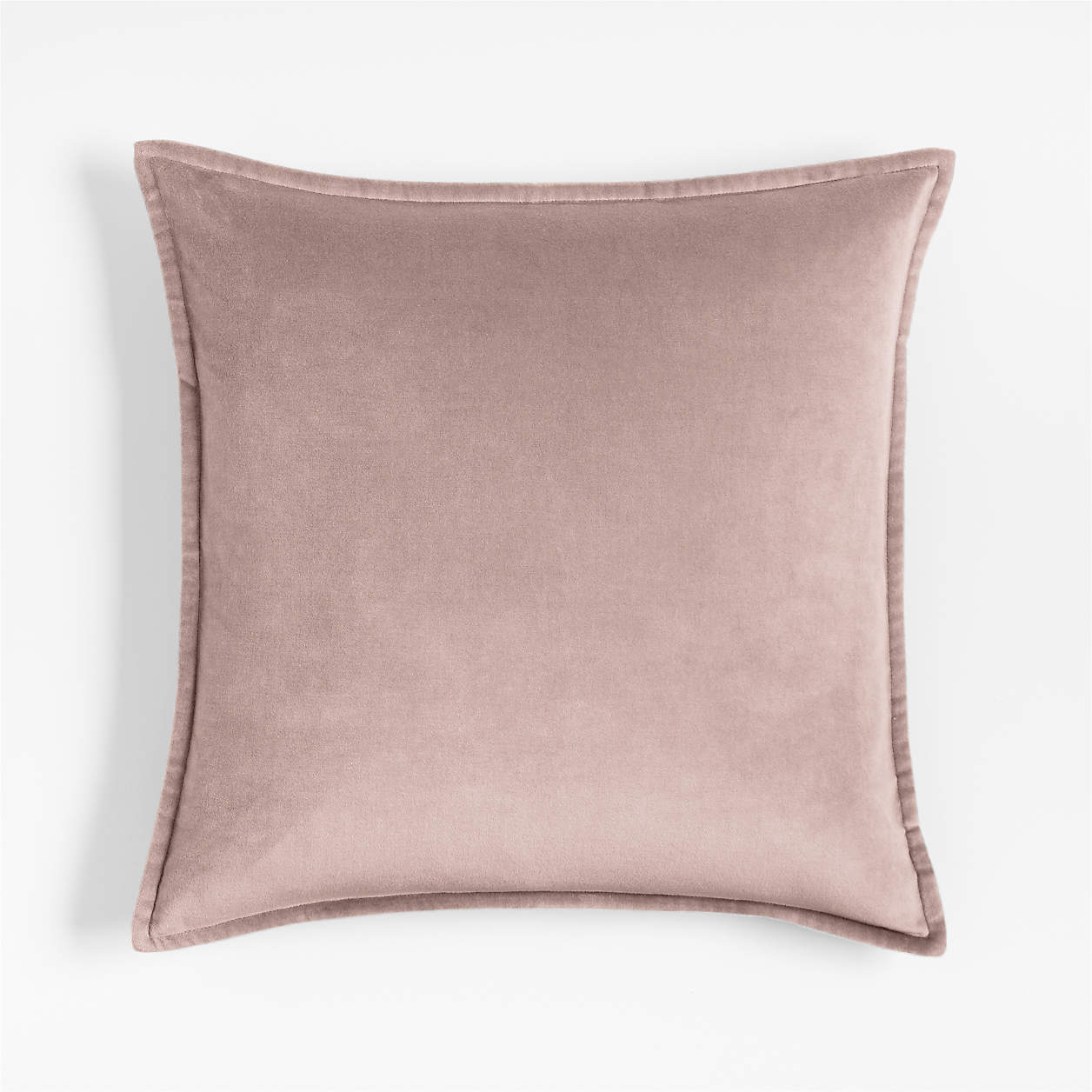 Organic Cotton Velvet 20"x20" Moody Mauve Throw Pillow with Feather