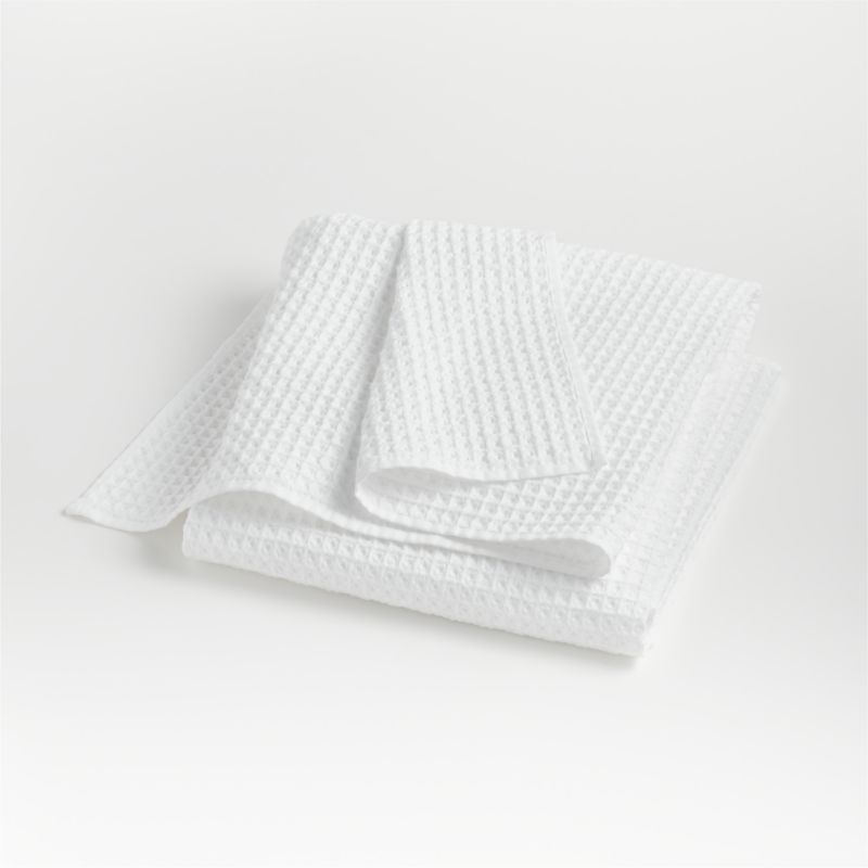 Organic Cotton Waffle White Bath Sheet + Reviews Crate & Barrel Canada