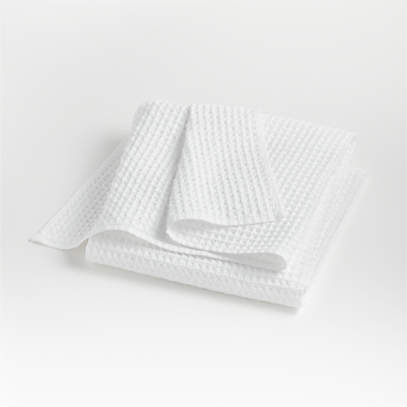 White Cotton Waffle Weave Towel