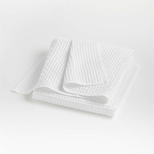 Organic Cotton Waffle White Bath Sheet