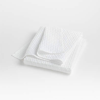 Armela Organic Cotton White Waffle Bath Towel + Reviews