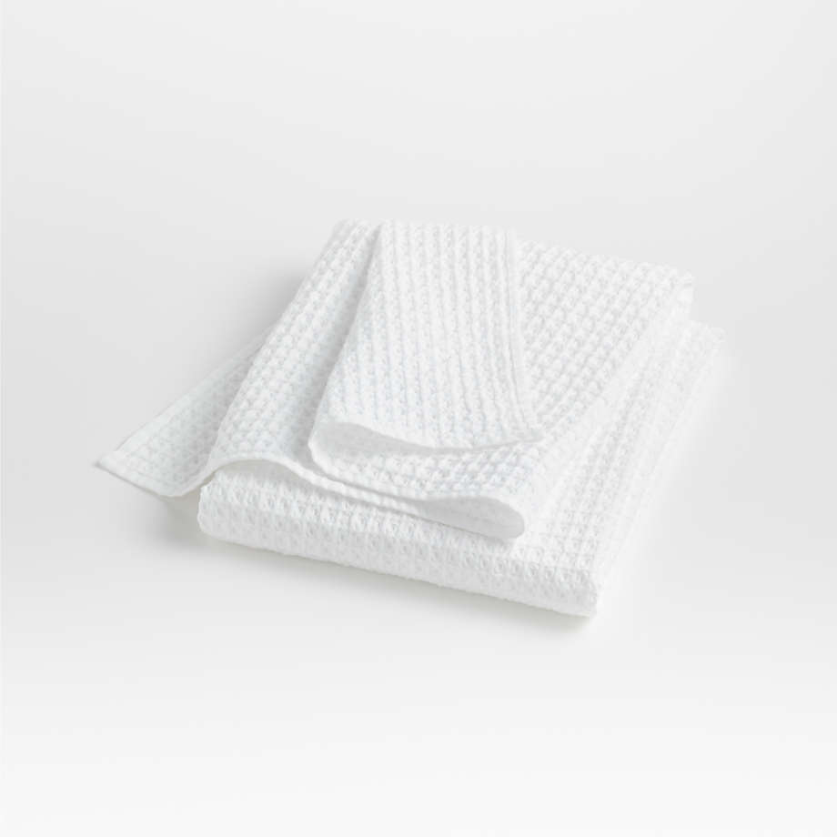 Organic Cotton Waffle White Bath Towel + Reviews