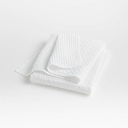 Organic Cotton Waffle White Bath Towel