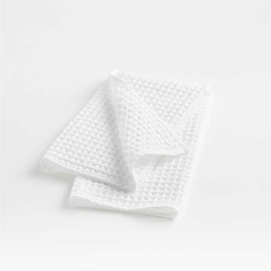 Organic Cotton Waffle White Hand Towel