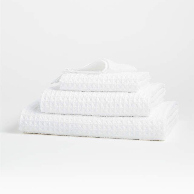 Armela Organic Cotton White Waffle Bath Towel + Reviews