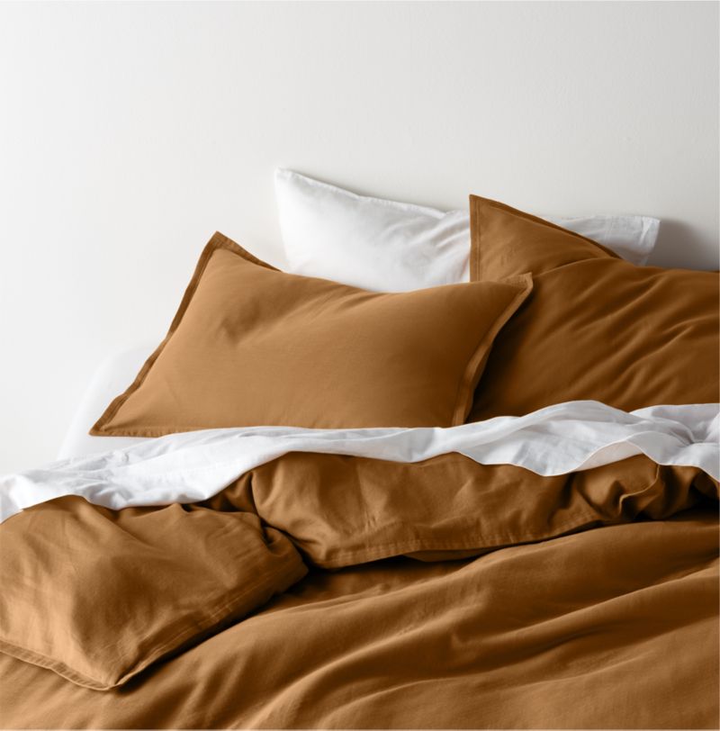 Organic Double Weave Brulee Brown Full/Queen Duvet