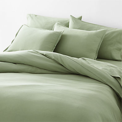 View Organic Double Weave Lily Pad Green Full/Queen Duvet details