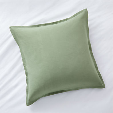 View Organic Double Weave Lily Pad Green Euro Sham details