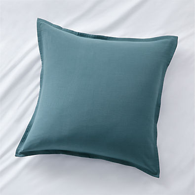 View Organic Double Weave Teal Euro Sham details