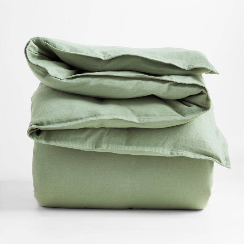 Organic Double Weave Lily Pad Green Full/Queen Duvet