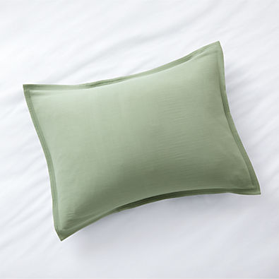 View Organic Double Weave Lily Pad Green Standard Sham details