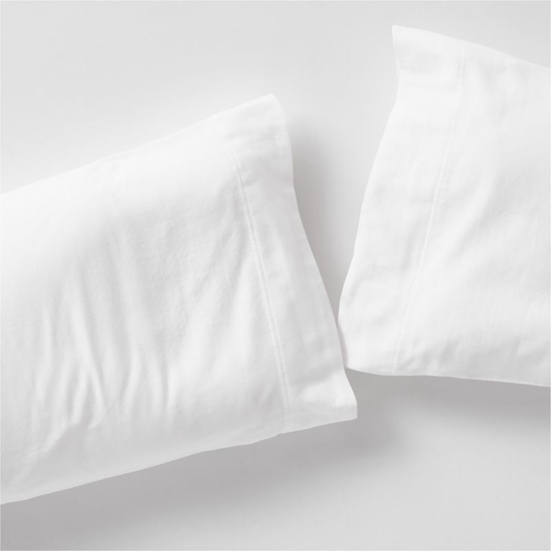 Aire Organic Cotton White Standard Pillowcases, Set of 2