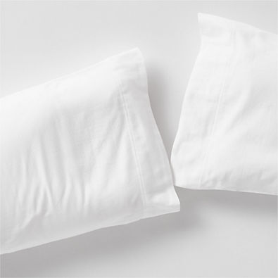 View Aire Organic Cotton White King Pillowcases, Set of 2 details