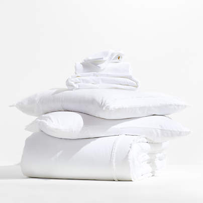 Favorite Organic Cotton White Eyelash Full Bedding Set