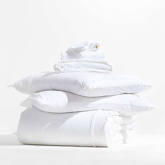 Favorite Organic Cotton White Eyelash Bedding Set