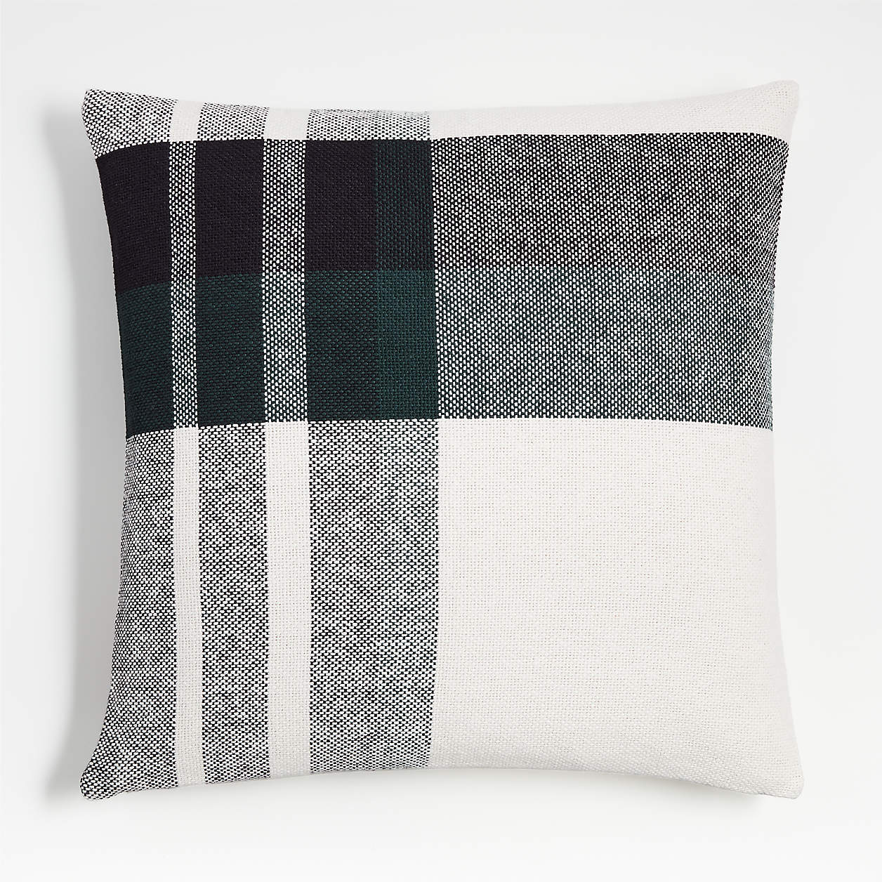 Spruce Green Organic Plaid 23"x23" Holiday Decorative Throw Pillow