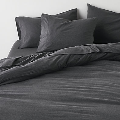 View Cozysoft Organic Cotton Jersey Charcoal Grey Full/Queen Duvet Cover details