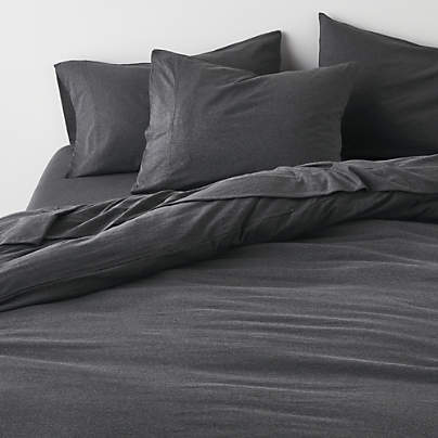 Cozysoft Organic Cotton Jersey Charcoal Grey King Duvet Cover