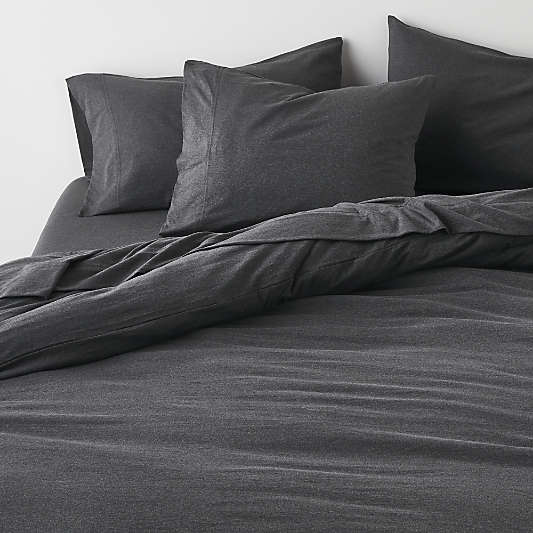 Cozysoft Organic Cotton Jersey Charcoal Grey King Duvet Cover