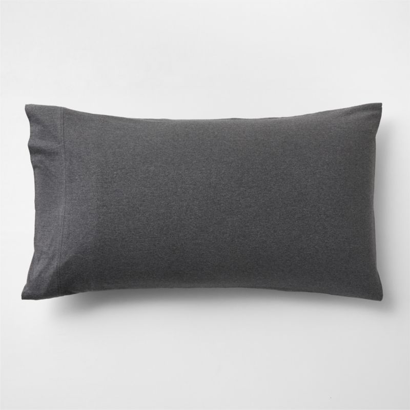 Viewing product image Cozysoft Organic Cotton Jersey Charcoal Grey King Pillow Sham - image 1 of 8