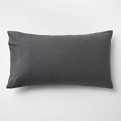 Cozysoft Organic Cotton Jersey Charcoal Grey King Pillow Sham