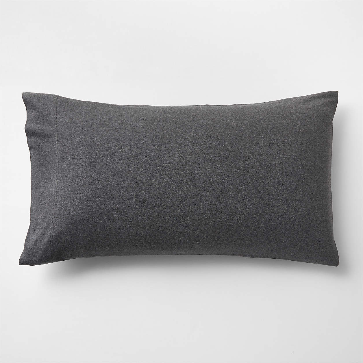 Organic Jersey Charcoal Grey King Pillow Sham Crate & Barrel