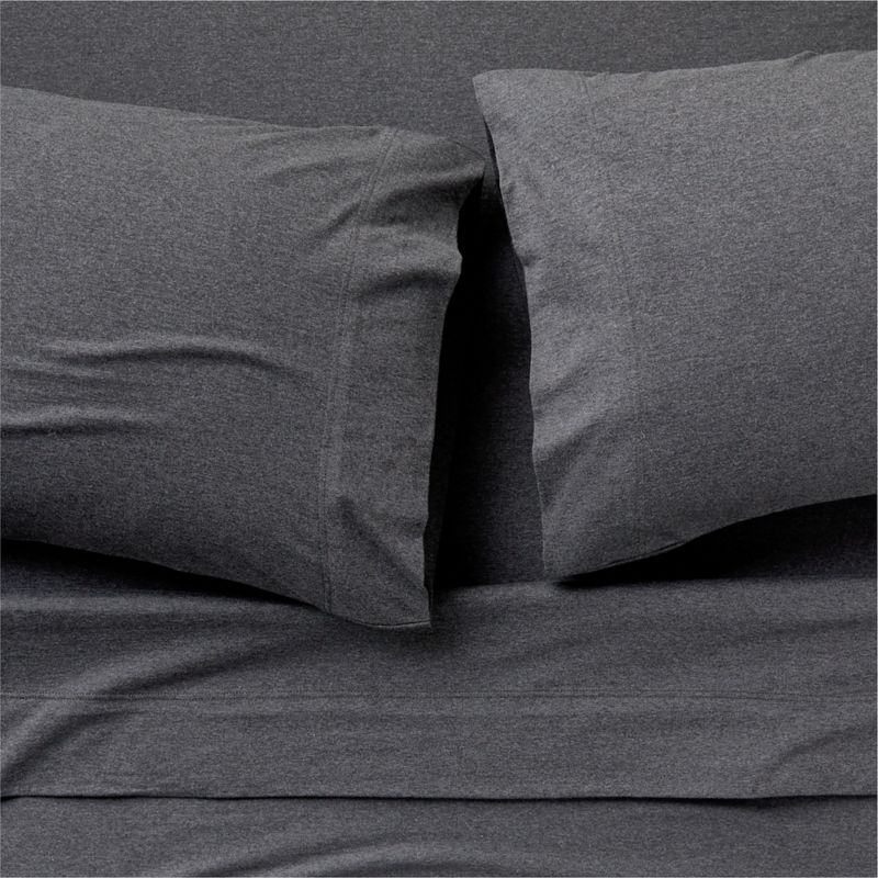 Cozysoft Organic Jersey Charcoal Grey Queen Bed Sheet Set