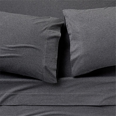 View Cozysoft Organic Cotton Jersey Charcoal Grey King Bed Sheet Set details